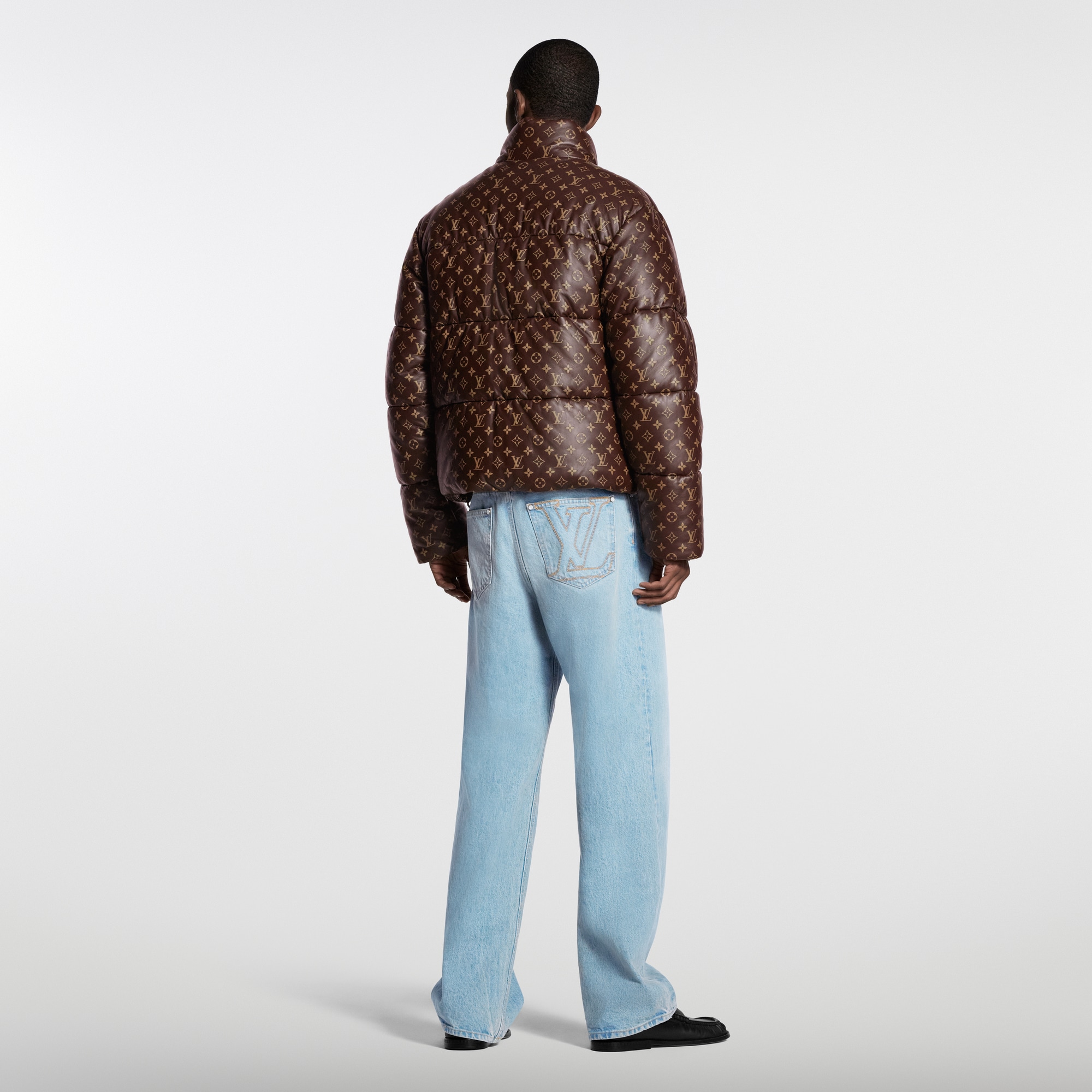 Monogram Leather Puffer Jacket - Les Extraordinaires - High-End